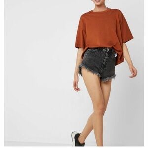 Topshop Moto Kiri black denim shorts